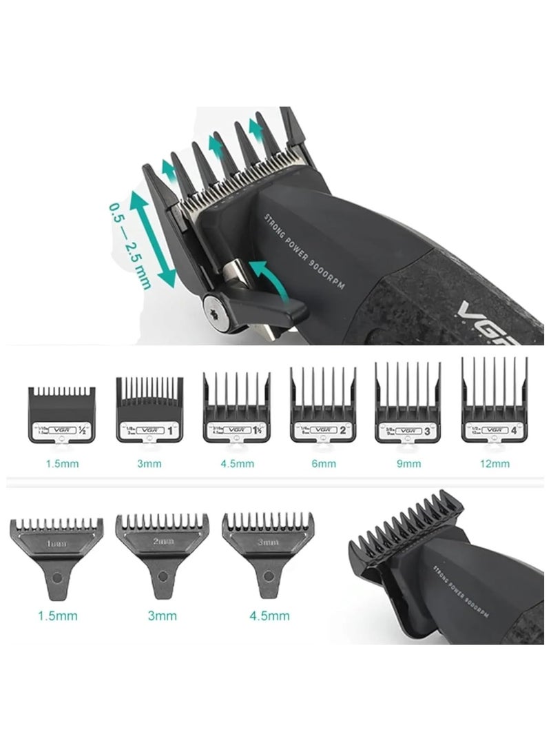 VGR New Professional Shaving Kit V-640 Professional Blades Lithium Battery Working Time 250 Minutes LED Display Metal Body Suitable for Barber Shops  - Image 5