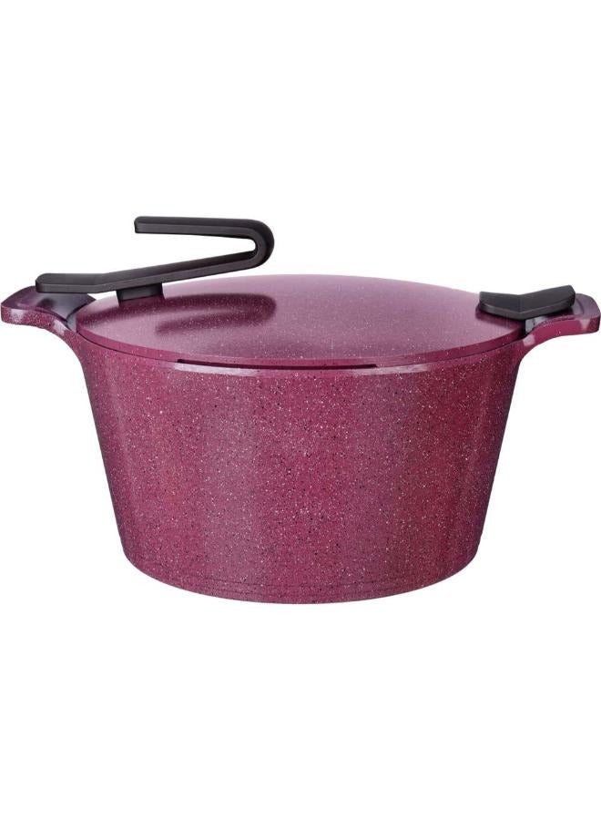 بيريكس Granite Artisan Set 23 Cookware With Mienta Blender As A Gift 20-24-26-30 cm-Burgandy Burgandy 20-24-26-30cm  - Image 2