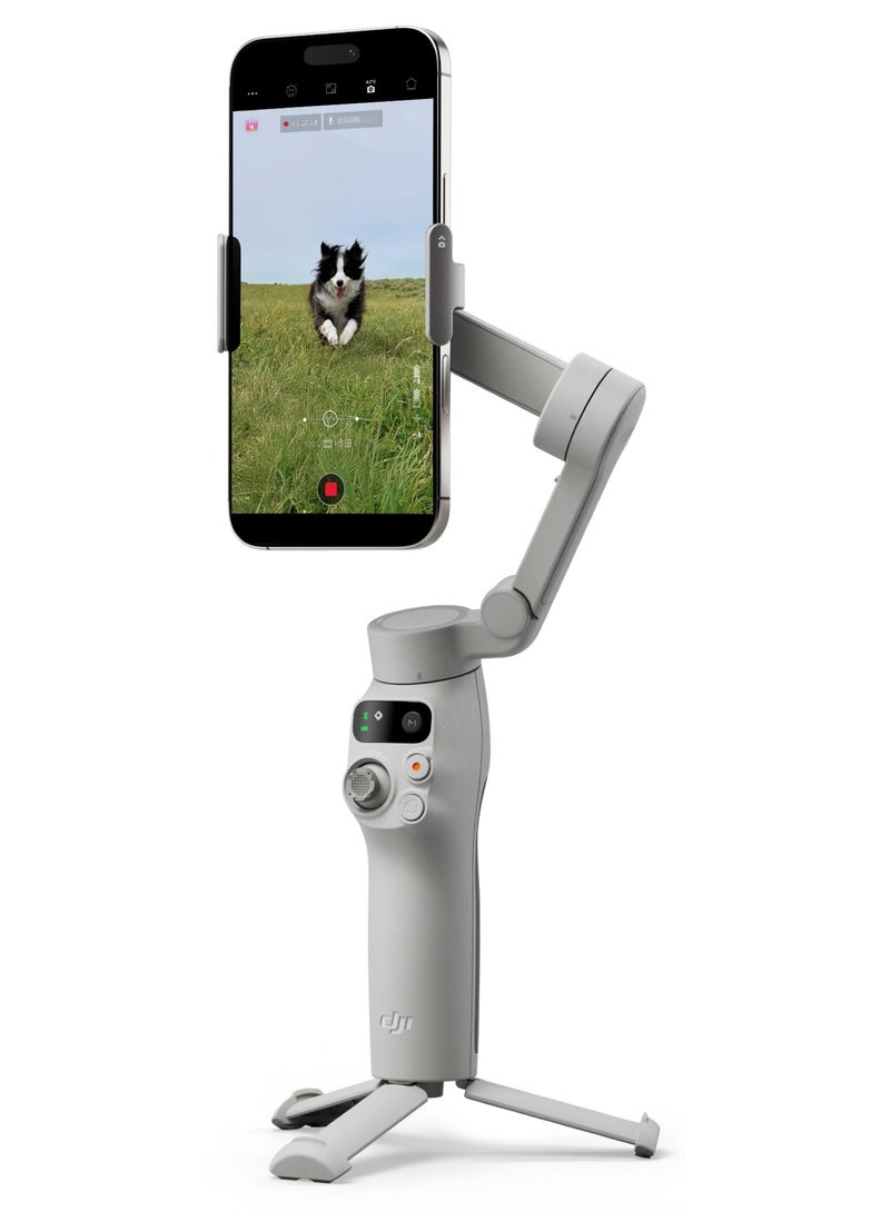 dji Osmo Mobile 7 Gimbal Stabilizer for iPhone, Android, Built-in Tripod, Ultra-Light, Comfortable Grip, 3-Axis Phone Gimbal, ActiveTrack 7.0, ShotGuides, One-Tap Edit, 10hrs Use, Phone Charging, Gray - Image 1