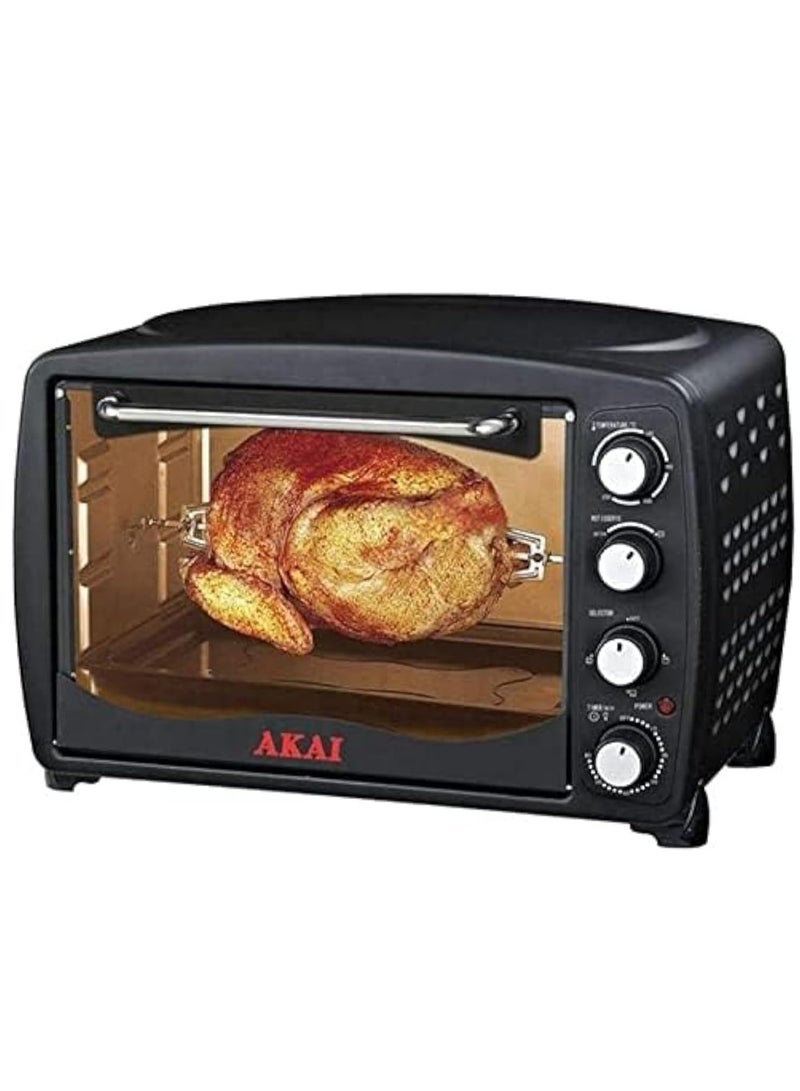 أكاي Electric Oven With Grill And Fan, 55 liter Capacity 55 L 1800 W ak-of55l black and silver  - Image 1