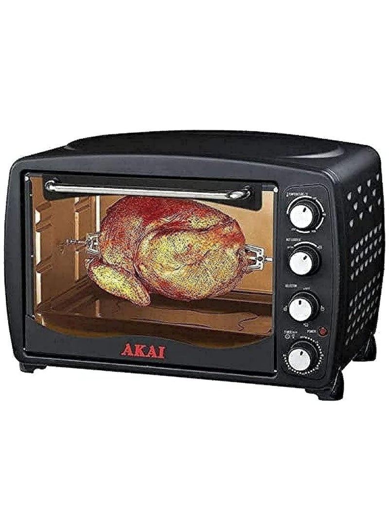 أكاي Electric Oven With Grill And Fan, 55 liter Capacity 55 L 1800 W ak-of55l black and silver  - Image 2