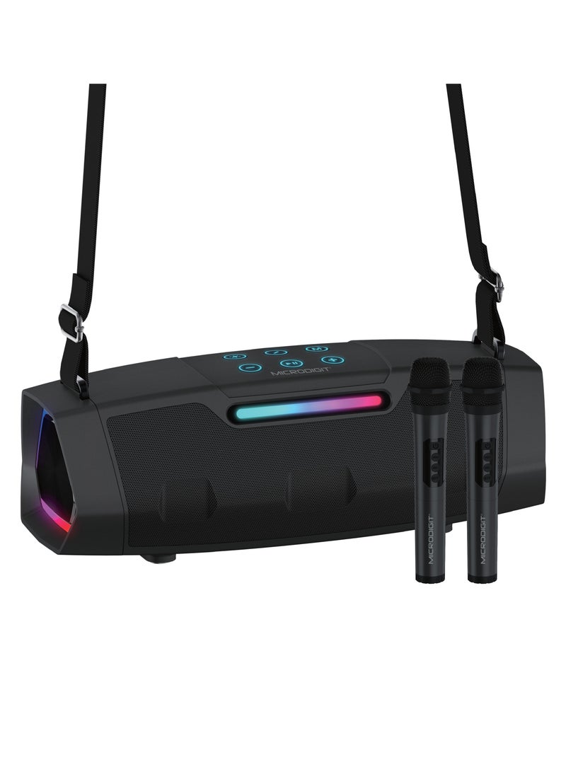 ميكرو ديجيت سماعة بلوتوث لاسلكية متميزة بقوة 40 واط مع ميكروفونين لاسلكيين مع صوت فائق وضوء RGB LED MD679PS - Image 4