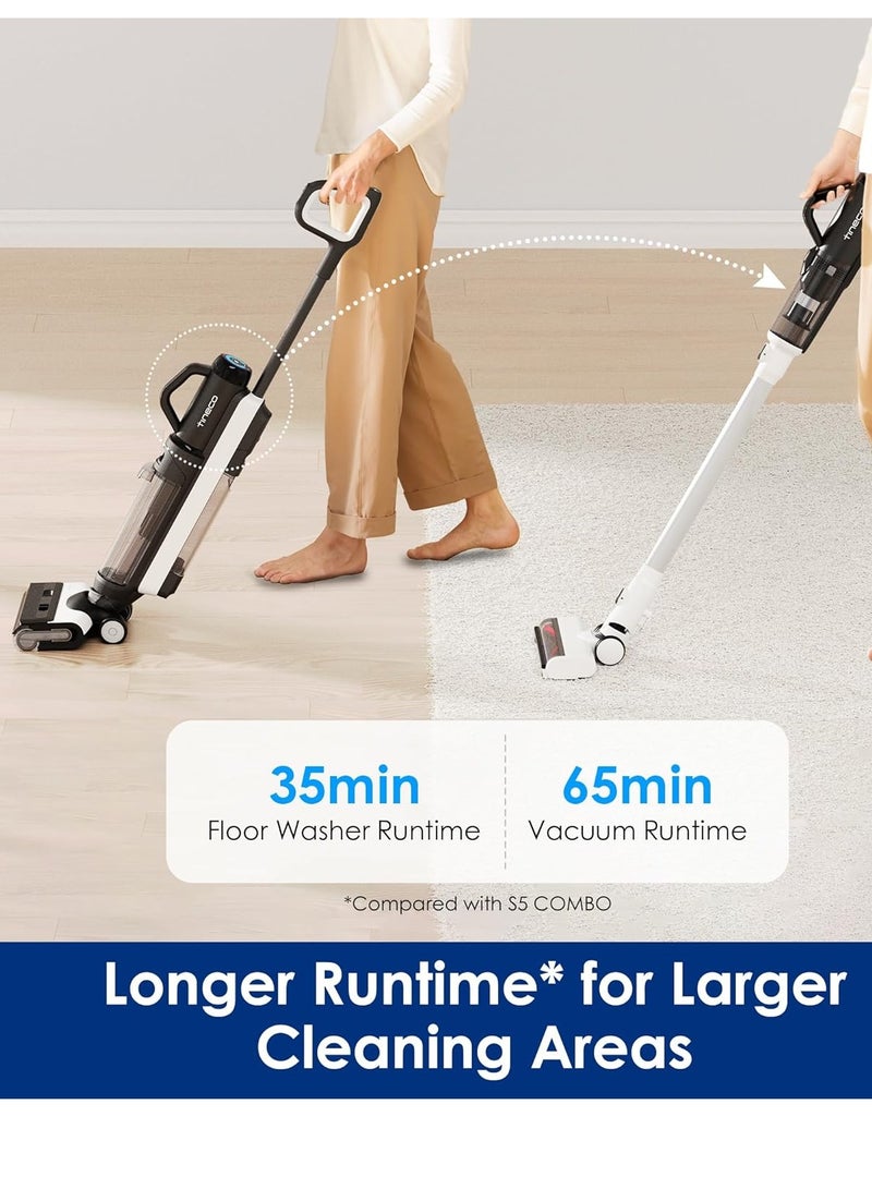 Tineco - Floor ONE Switch S6 Cordless Wet Dry Vacuum Cleaner, Smart Floor Cleaner Mop, 5-in-1 Multi-Function Stick Vacuum FlashDry Self-Cleaning Dual-Edge Cleaning, Whole-House Cleaning 290 W Tineco FLOOR ONE SWITCH S6 Black - Image 1