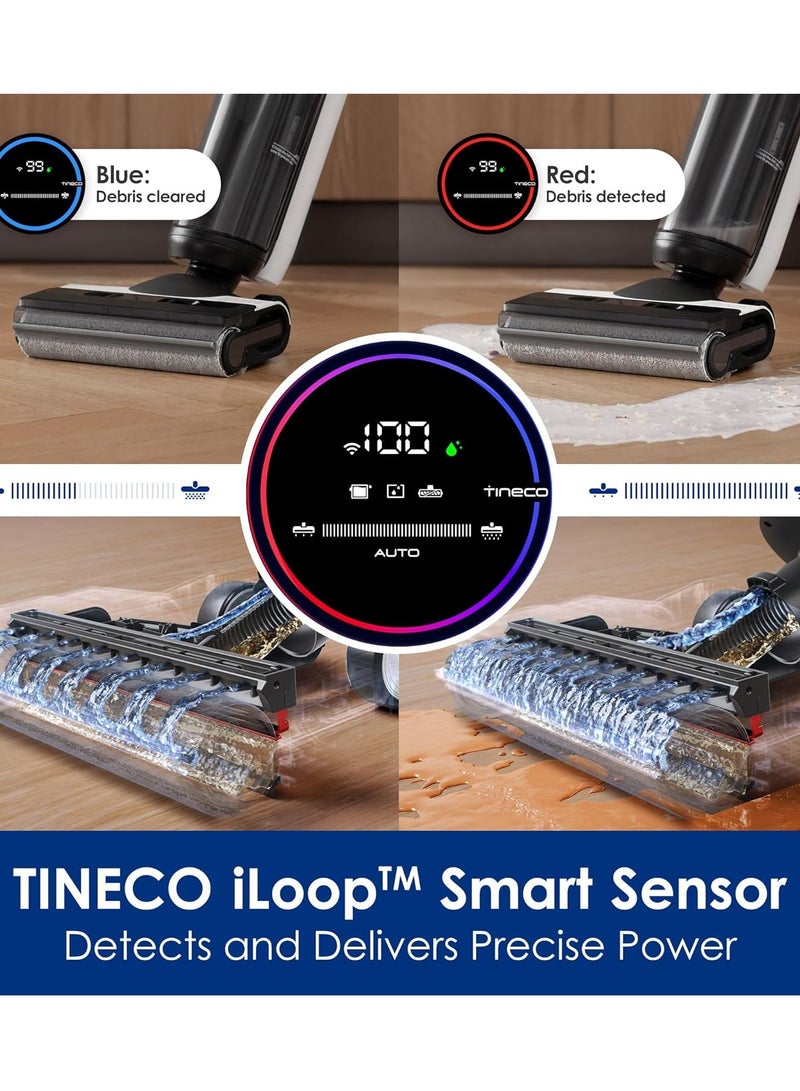 Tineco - Floor ONE S6 FlashDry Cordless Wet Dry Vacuum Floor Cleaner Washer Mop All-in-One for Hard Floors, LED Display, Long Runtime, Dual-Sided Edge Cleaning, Self-Cleaning 600 ml 250 W Tineco FLOOR ONE S6 FlashDry Black - Image 1