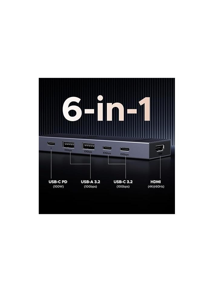 يو جرين Revodok 10Gbps USB C Hub HDMI 4K@60Hz USB A 3.2 & C 3.2 PD 100W Compatible with iPhone 15, iPad Pro/Air, MacBook Pro/Air, Galaxy S24, Steam Deck Grey - Image 2
