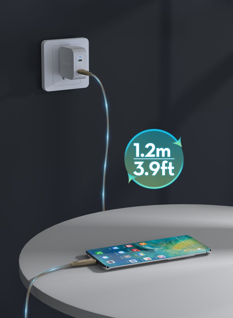 راف باور كابل Type-C إلى Type-C بطول 1.20م 60W - Image 4