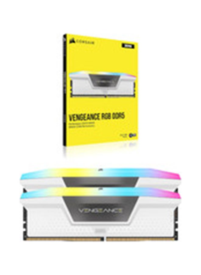 كورسير Vengeance RGB 32GB (2x16GB) DDR5 DRAM 5200MHz CL40 Intel XMP iCUE Compatible Memory - CMH32GX5M2B5200C40W | White  - Image 4