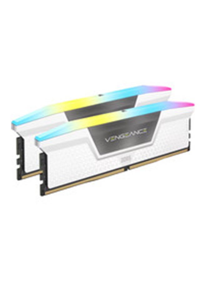كورسير Vengeance RGB 32GB (2x16GB) DDR5 DRAM 5200MHz CL40 Intel XMP iCUE Compatible Memory - CMH32GX5M2B5200C40W | White  - Image 2
