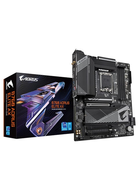 B760 AORUS Elite AX (LGA 1700/ Intel/ B760/ ATX/ DDR5/ Triple M.2/ PCIe 4.0/ USB 3.2 Gen2X2 Type-C/WiFi 6E/ 2.5GbE LAN/Q-Flash Plus/PCIe EZ-Latch/Gaming Motherboard)