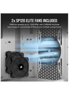 كورسير 3000D Airflow Mid-Tower PC Case - White - 2X SP120 Elite Fans - Four-Slot GPU Support – Fits up to 8X 120mm Fans - High-Airflow Design  - Image 4
