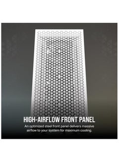 كورسير 3000D Airflow Mid-Tower PC Case - White - 2X SP120 Elite Fans - Four-Slot GPU Support – Fits up to 8X 120mm Fans - High-Airflow Design  - Image 5