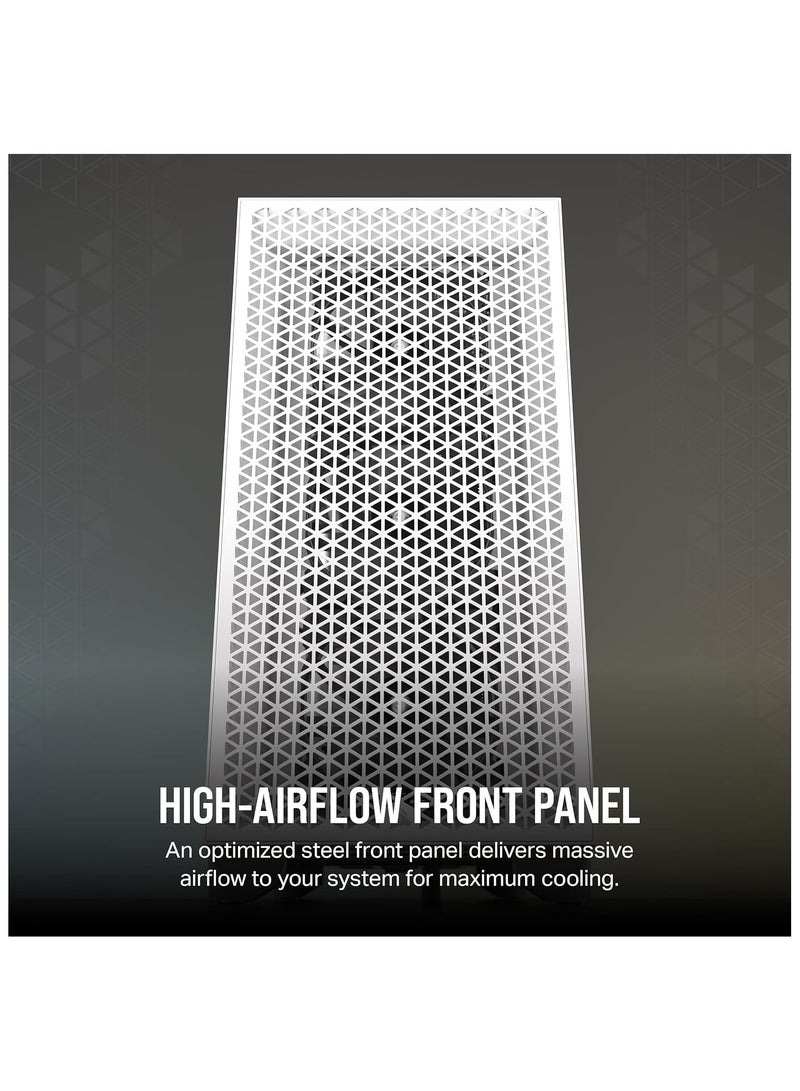 كورسير 3000D Airflow Mid-Tower PC Case - White - 2X SP120 Elite Fans - Four-Slot GPU Support – Fits up to 8X 120mm Fans - High-Airflow Design  - Image 5