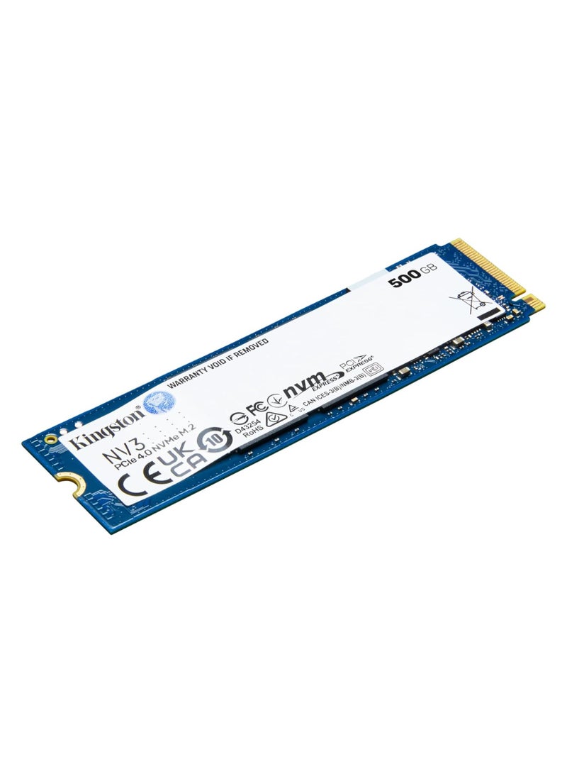 كينغستون NV3 PCIe 4.0 NVMe Internal SSD 500GB M.2 2280, Ultra Fast Storage for Laptops, Up to 5000MB/s Read Speed - SNV3S/500G 500 GB  - Image 2