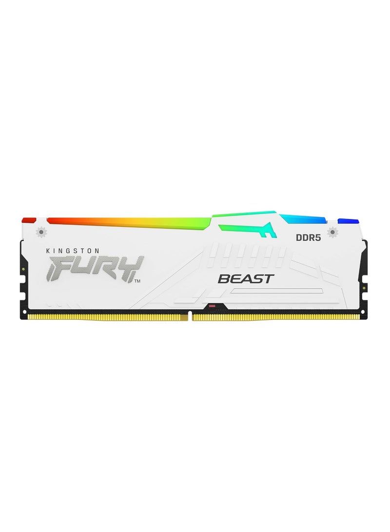 كينغستون Fury Beast White RGB XMP 32GB 6400MHz DDR5 CL32 DIMM Desktop Gaming Memory Kit (2 x 16GB) - KF564C32BWAK2-32 | White  - Image 1