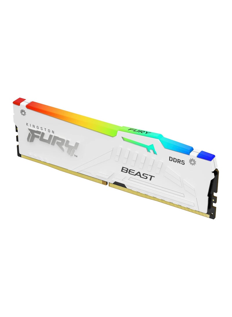 كينغستون Fury Beast RGB XMP 32GB (2x16GB) 5200MT/s DDR5 CL40 DIMM Desktop Gaming Memory Kit - KF552C40BWAK2-32 | White  - Image 4
