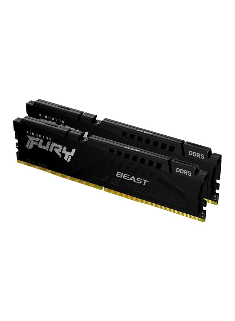 Kingston - Technology Fury Beast 64GB DDR5 5200MT/s CL40 XMP 3.0 Ready Computer Memory (Kit of 2) - KF552C40BBK2-64 | Black - Image 1