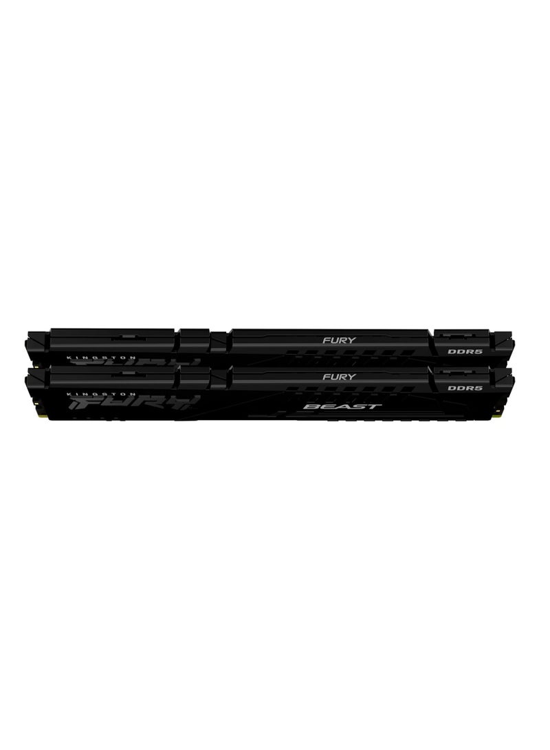 Kingston - Technology Fury Beast 64GB DDR5 5200MT/s CL40 XMP 3.0 Ready Computer Memory (Kit of 2) - KF552C40BBK2-64 | Black - Image 1