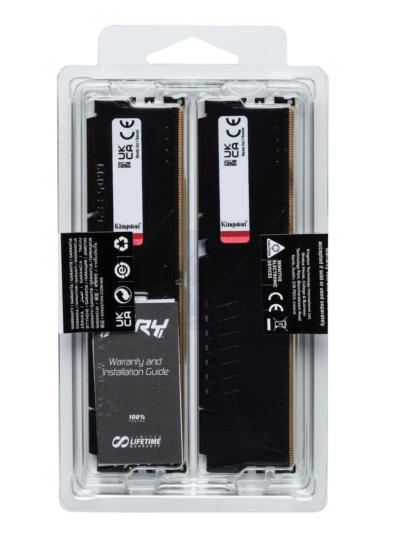 Kingston - Technology Fury Beast 64GB DDR5 5200MT/s CL40 XMP 3.0 Ready Computer Memory (Kit of 2) - KF552C40BBK2-64 | Black - Image 1