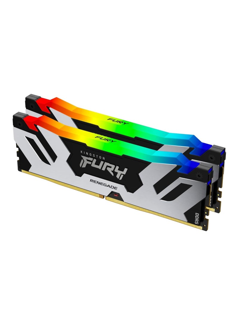كينغستون FURY Renegade RGB 32GB (2x16GB) 7200MT/s DDR5 CL38 DIMM Desktop Memory Kit (Intel XMP 3.0, Infrared Sync Technology) - KF572C38RSAK2-32 | White  - Image 1