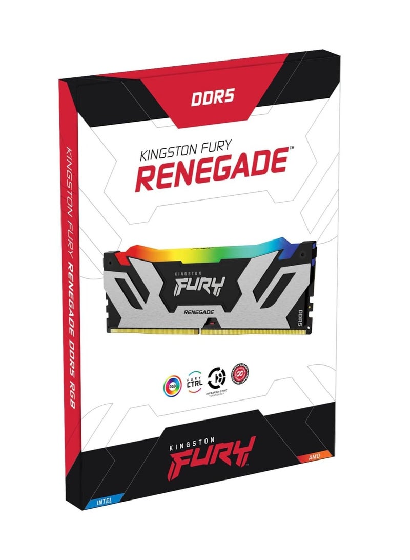 كينغستون FURY Renegade RGB 32GB (2x16GB) 7200MT/s DDR5 CL38 DIMM Desktop Memory Kit (Intel XMP 3.0, Infrared Sync Technology) - KF572C38RSAK2-32 | White  - Image 3