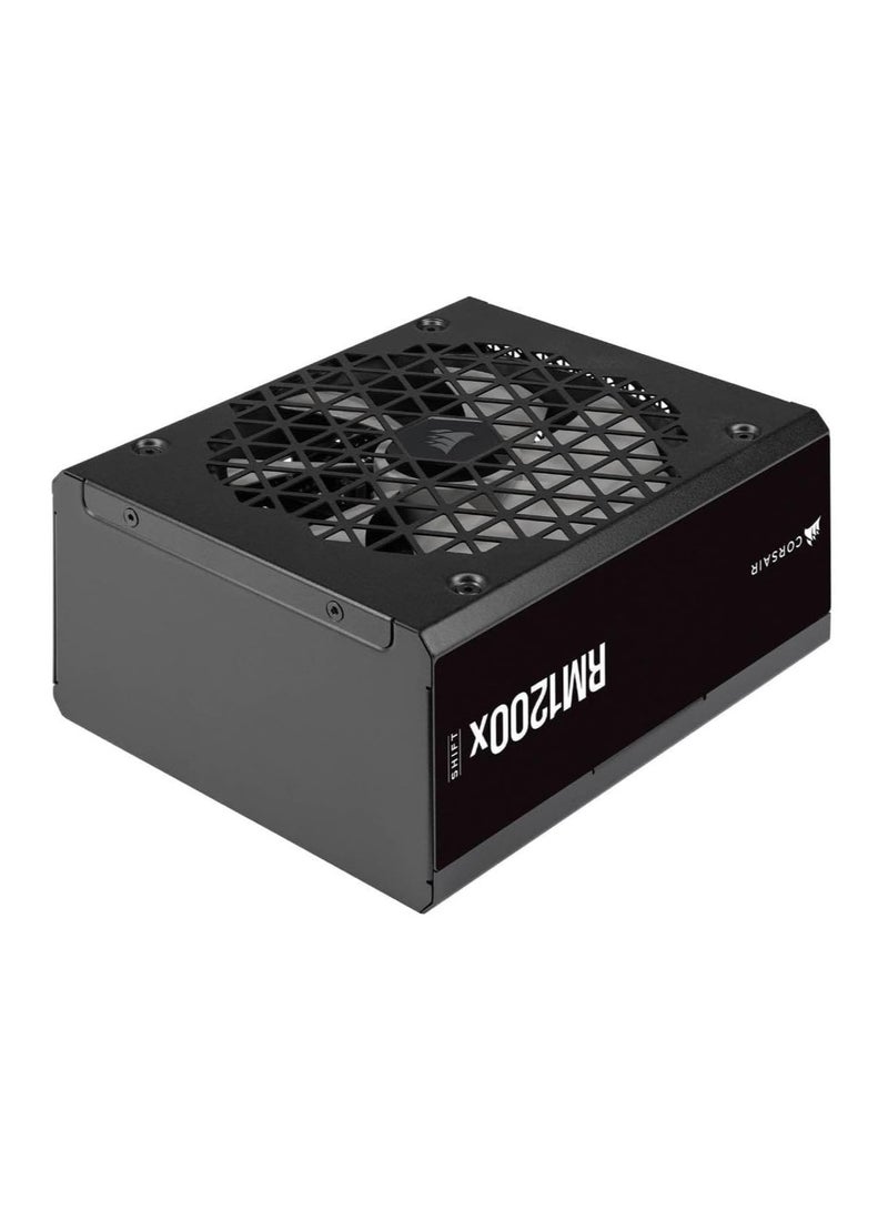 CORSAIR RM1200x SHIFT 1200W Fully Modular ATX Power Supply, 80 PLUS Gold, ATX 3.0 & PCIe 5.0 Certified, Zero RPM Fan Mode, 105°C-Rated Capacitors, Side Cable Interface - CP-9020254-UK | Black  - Image 1