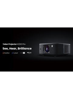 Yaber Smart Projector, 1600 ANSI with Dual JBL Speakers 15W, with Bulit in Android TV, Auto Focus  and Auto keystone correction, support Alexa and NFC K3 Black  - Image 3