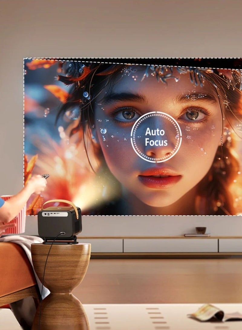 Yaber - Projector, with Dual JBL Speakers 5W, with Bulit in Android TV, Auto Focus  and 4 points keystone correction, support Alexa and NFC U12 Black - Image 1