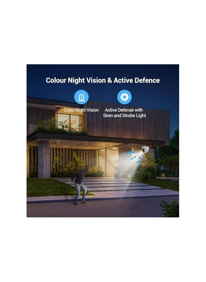EZVIZ EZVIZ H4 2K Wi-Fi Smart Home Camera, AI-Powered Human / Vehicle Shape Detection, Active Defense with Siren and Strobe Light, Color Night Vision, Two-Way Calling, IP67 | CS-H4  - Image 3