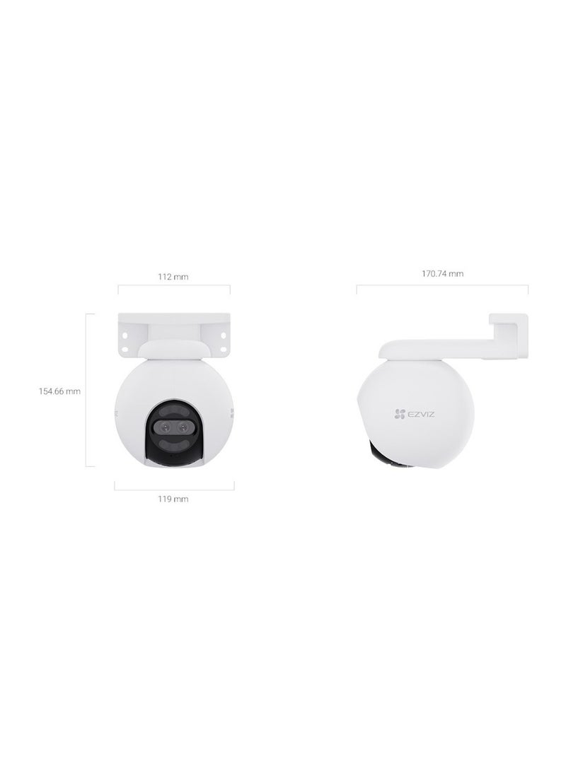 EZVIZ - EZVIZ H80x Dual 4K Pan & Tilt Wi-Fi Camera, Dual Lenses, Colorful Night Vision, 360° Panoramic View, Auto-Zoom Tracking, Siren & Strobe Light, Two-Way Talk | CS-H80x-R100-8G82WKFL - Image 1