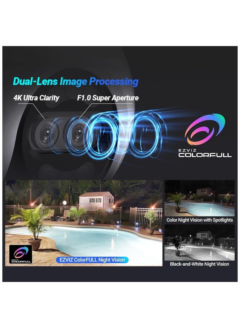 EZVIZ - EZVIZ H80x Dual 4K Pan & Tilt Wi-Fi Camera, Dual Lenses, Colorful Night Vision, 360° Panoramic View, Auto-Zoom Tracking, Siren & Strobe Light, Two-Way Talk | CS-H80x-R100-8G82WKFL - Image 1