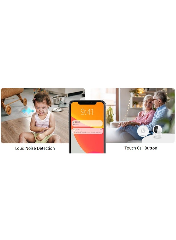 EZVIZ - EZVIZ H6C Pro 4K Ultra HD Smart Home Security Camera with AI Detection, Color Night Vision, Two-Way Audio, and Weatherproof Design | CS-H6c-8WF - Image 1
