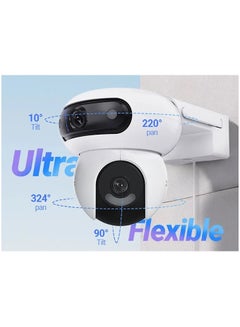 EZVIZ EZVIZ H90 Dual 4MP Ultra HD Smart Home Security Camera with Pan & Tilt, AI-Powered Detection, Color Night Vision, Two-Way Audio, and Weatherproof Design | CS-H90-R100-8H44WKFL  - Image 3