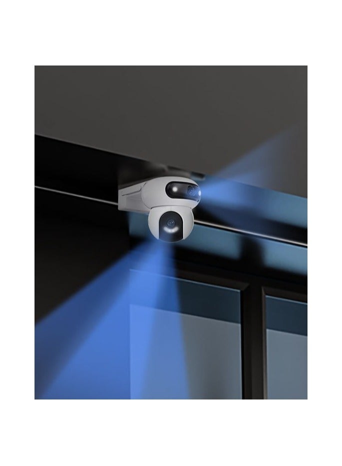 EZVIZ - EZVIZ H90 Dual 4MP Ultra HD Smart Home Security Camera with Pan & Tilt, AI-Powered Detection, Color Night Vision, Two-Way Audio, and Weatherproof Design | CS-H90-R100-8H44WKFL - Image 1