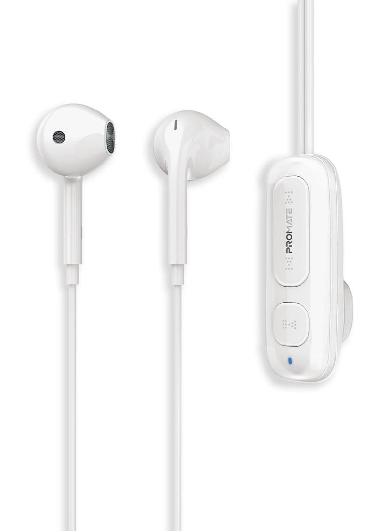 PROMATE Premium Bluetooth V5.3 Earphones with Magnetic Clip, Ergonomic In-Ear Design, 12-Hour Battery Life, Offering Crystal-Clear Calls, Intuitive Controls, Superior Audio, Versatile White - Image 1