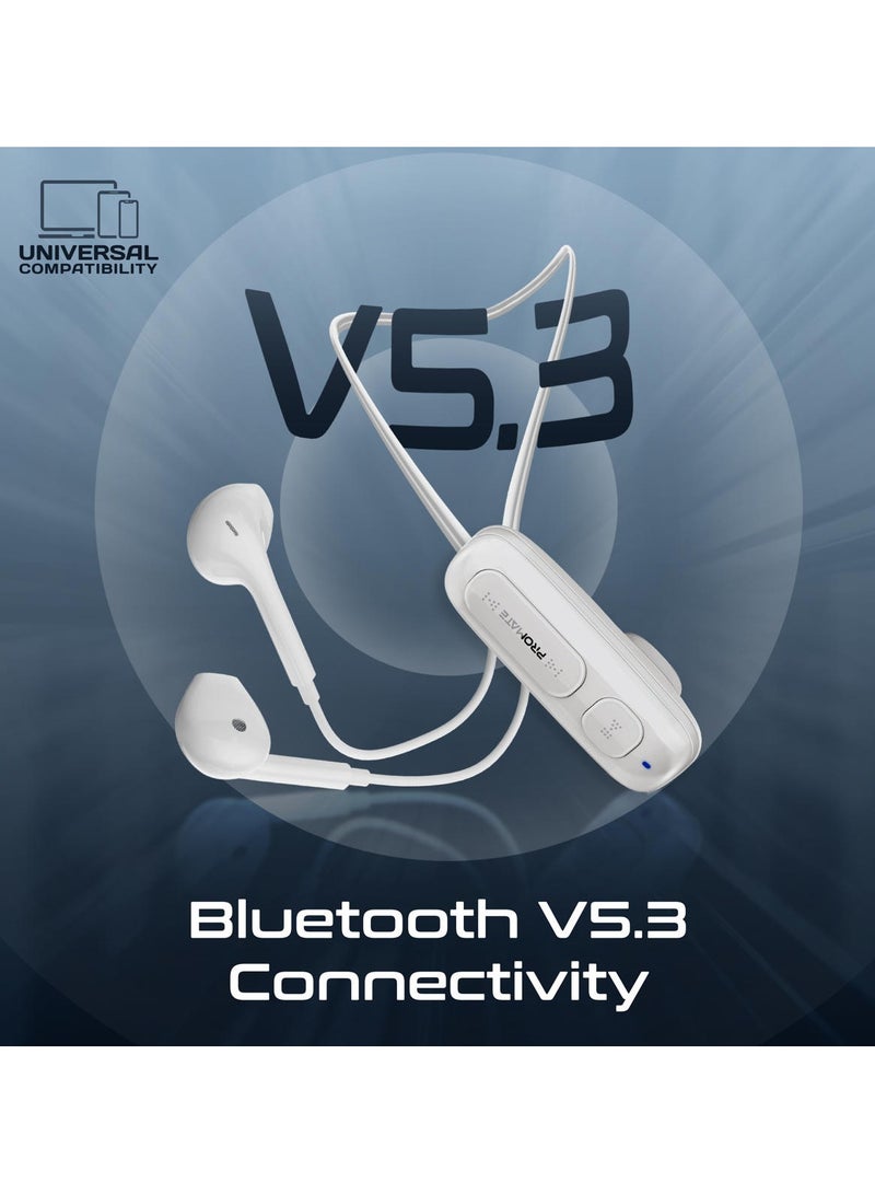 PROMATE Premium Bluetooth V5.3 Earphones with Magnetic Clip, Ergonomic In-Ear Design, 12-Hour Battery Life, Offering Crystal-Clear Calls, Intuitive Controls, Superior Audio, Versatile White - Image 5