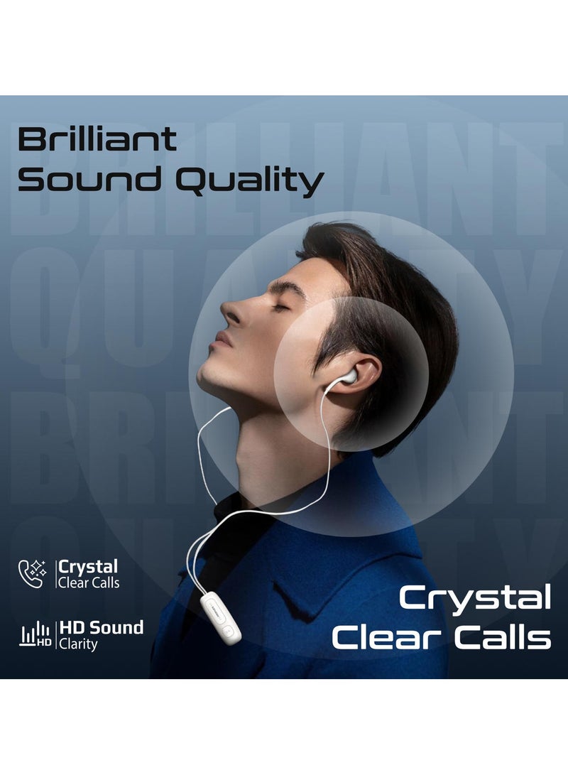 PROMATE Premium Bluetooth V5.3 Earphones with Magnetic Clip, Ergonomic In-Ear Design, 12-Hour Battery Life, Offering Crystal-Clear Calls, Intuitive Controls, Superior Audio, Versatile White - Image 3