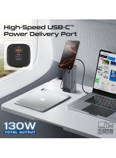 PROMATE 20000 mAh Power Bank, 130W Portable Charger with PD100W USB-C Port, Retractable PD100W USB-C Cable, 30W QC 3.0 Port, Built-in Mobile Stand, Digital Display, Universal Compatibility, Titan-130RC Black  - Image 3