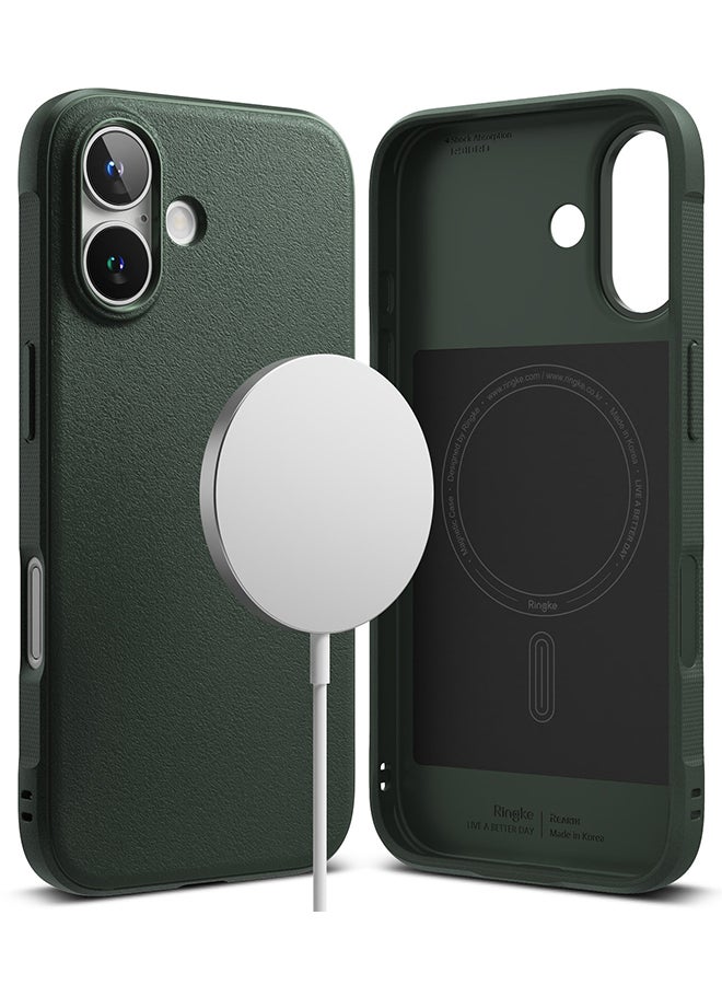 Ringke Onyx Magnetic For iPhone 16 Plus Case [For MagSafe] Enhanced Grip Tough Flexible TPU Shockproof  Bumper Drop Protection Phone Cover - Dark Green - Image 1