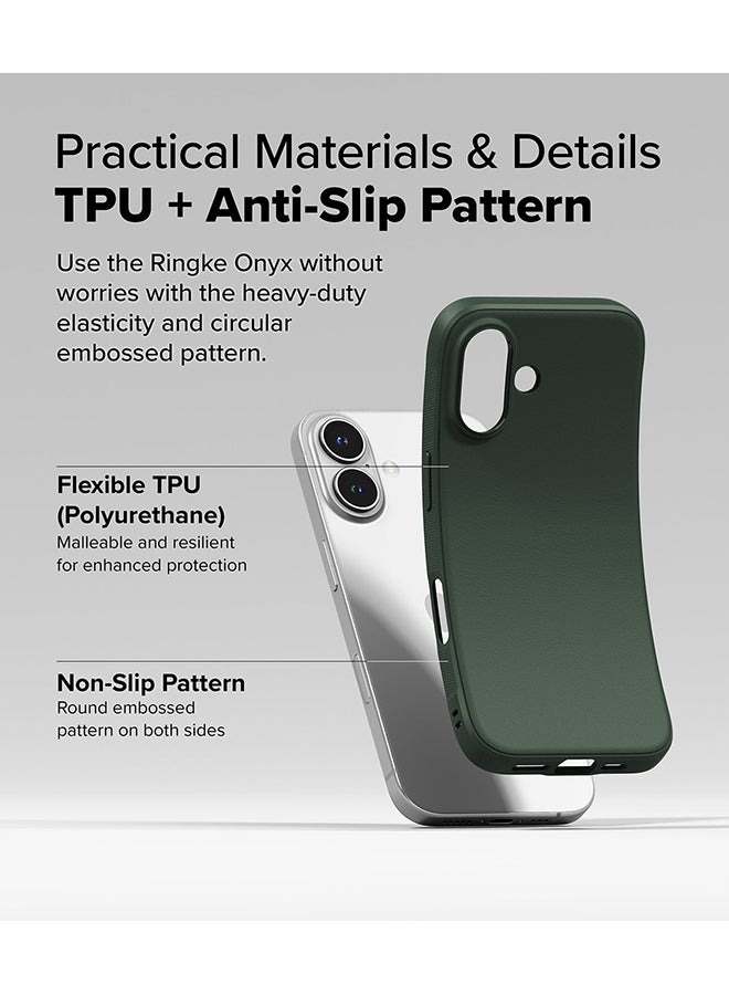 Ringke Onyx Magnetic For iPhone 16 Plus Case [For MagSafe] Enhanced Grip Tough Flexible TPU Shockproof  Bumper Drop Protection Phone Cover - Dark Green - Image 5
