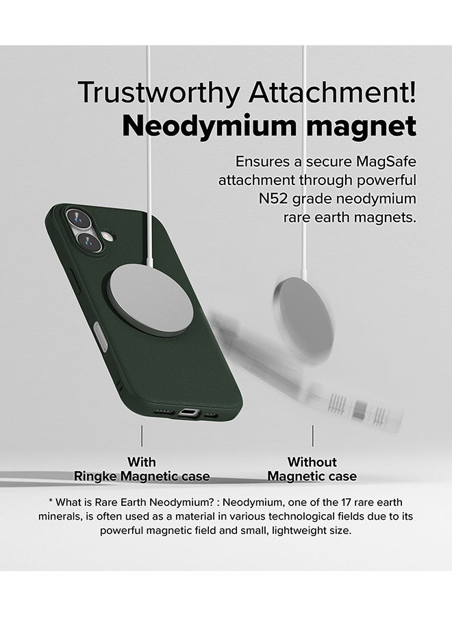 Ringke Onyx Magnetic For iPhone 16 Plus Case [For MagSafe] Enhanced Grip Tough Flexible TPU Shockproof  Bumper Drop Protection Phone Cover - Dark Green - Image 4