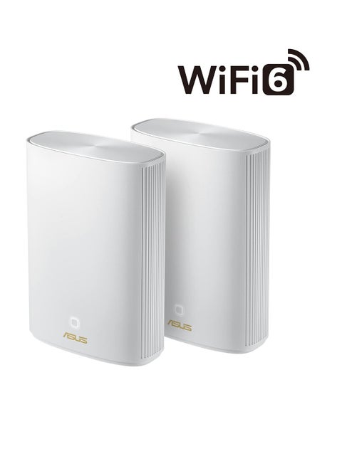 ZenWiFi XP4 AX1800 + AV1300 WiFi 6 & Powerline Hybrid Mesh Router (2 pack), Coverage up to 5500 sq ft, Subscription-free Network Security, Built-in Parental Controls, Instant Guard, VPN White