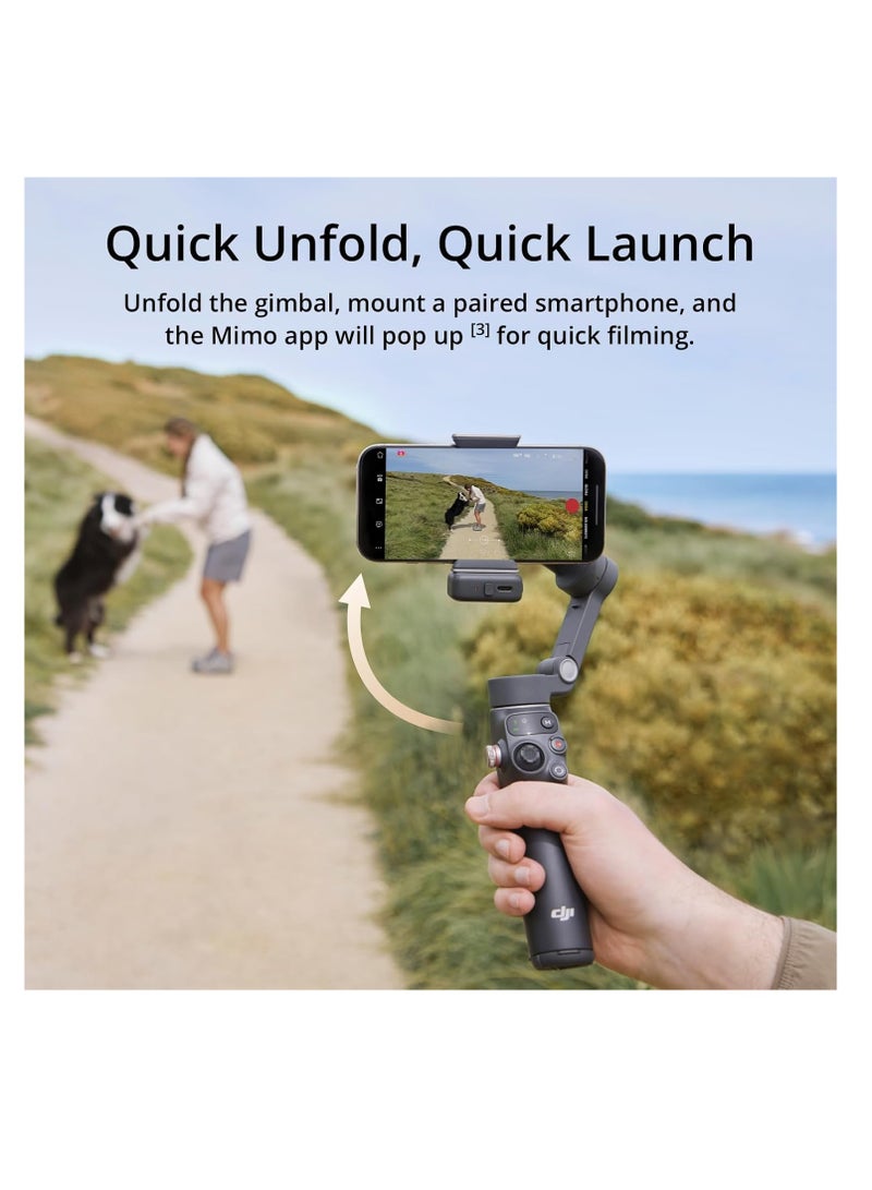 dji - Osmo Mobile 7P Gimbal Stabilizer for iPhone & Android, 3-Axis Stabilization, Native Tracking, Lighting, Quick Launch, One-Tap Edit, Built-in Extension Rod & Tripod, 10-Hour Battery Life, Phone Charging Black - Image 1