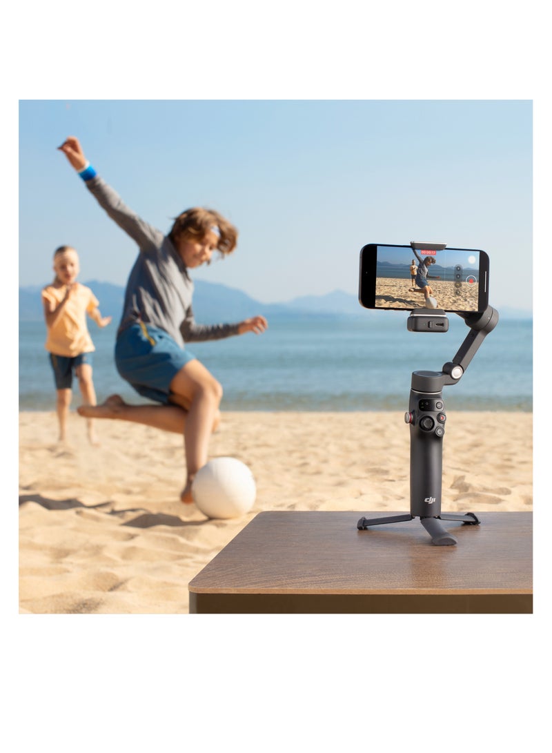 dji - Osmo Mobile 7P Gimbal Stabilizer for iPhone & Android, 3-Axis Stabilization, Native Tracking, Lighting, Quick Launch, One-Tap Edit, Built-in Extension Rod & Tripod, 10-Hour Battery Life, Phone Charging Black - Image 1