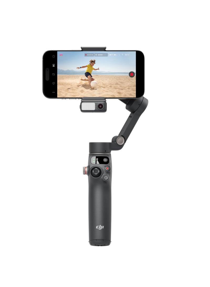 dji - Osmo Mobile 7P Gimbal Stabilizer for iPhone & Android, 3-Axis Stabilization, Native Tracking, Lighting, Quick Launch, One-Tap Edit, Built-in Extension Rod & Tripod, 10-Hour Battery Life, Phone Charging Black - Image 1