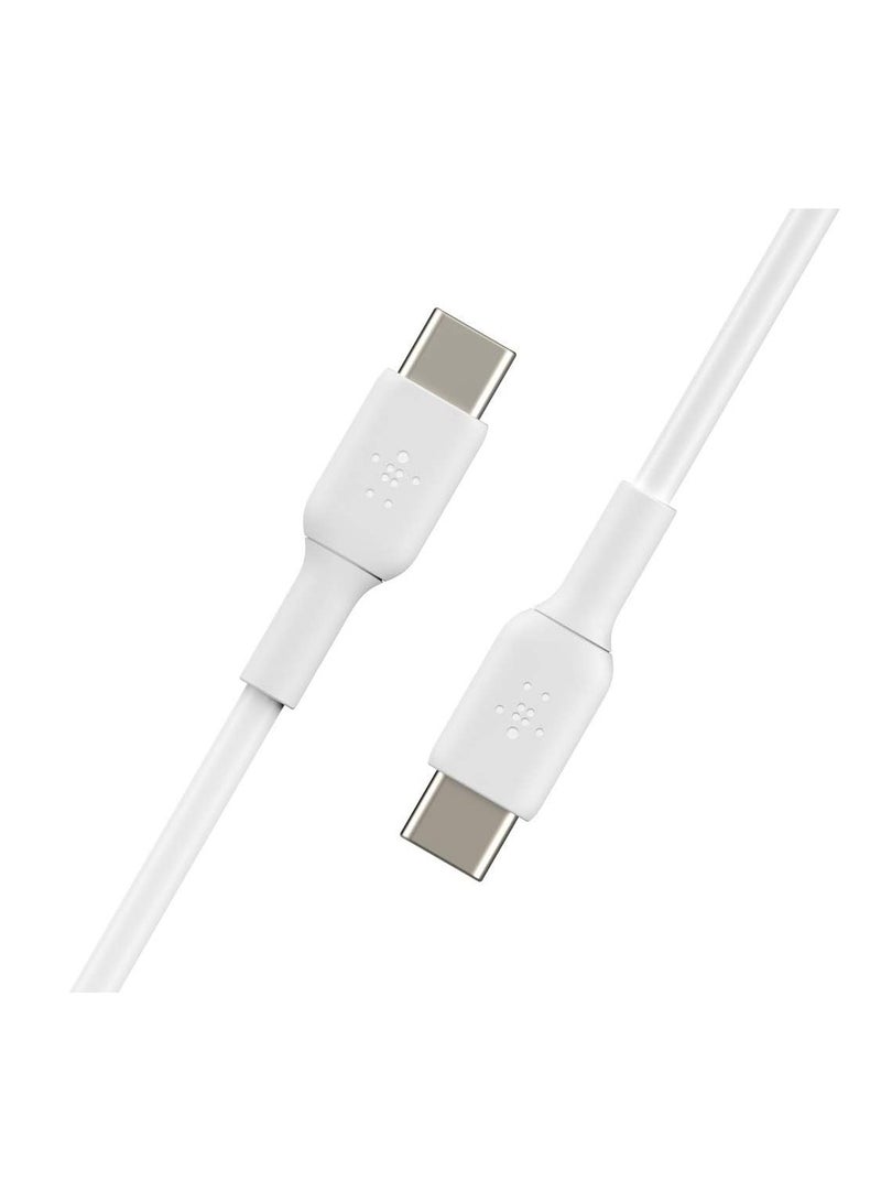 belkin BoostCharge braided USB C to fast charger cable, USB type C charger cable fast charging for iPhone 16, 15, Samsung Galaxy S24, S23, Pixel, iPad, MacBook, Nintendo and more - 1m, Pack of 2, White - Image 2