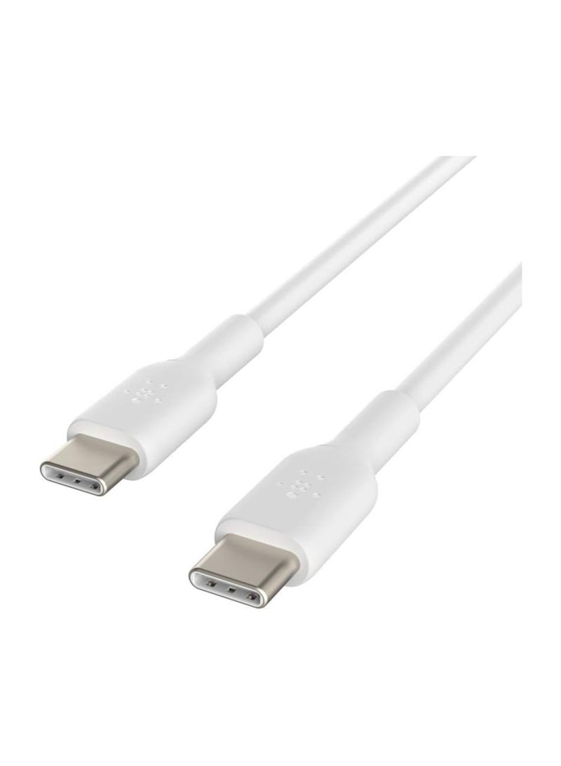 belkin BoostCharge braided USB C to fast charger cable, USB type C charger cable fast charging for iPhone 16, 15, Samsung Galaxy S24, S23, Pixel, iPad, MacBook, Nintendo and more - 1m, Pack of 2, White - Image 3