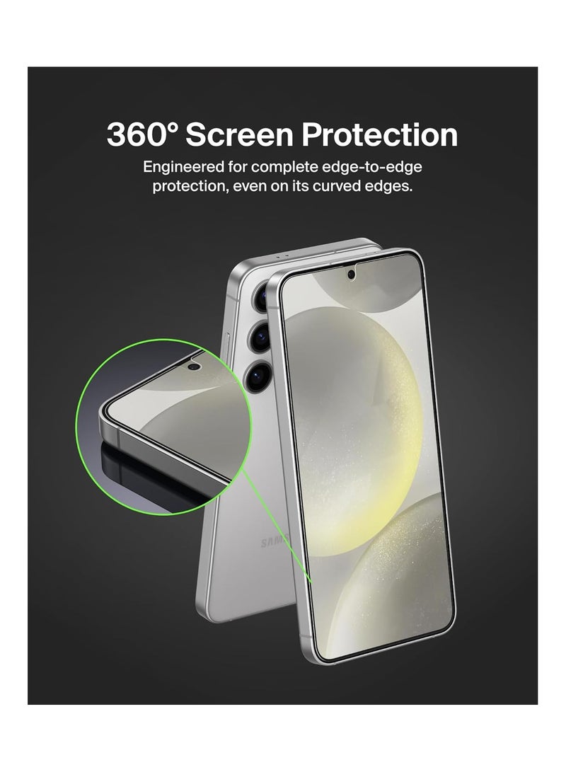 belkin ScreenForce InvisiGlass Treated Screen Protector for Samsung Galaxy S25, S24, Scratch-Resistant Impact Protection w/Included Easy Align Tray for Bubble-Free Application - Recycled Glass Clear - Image 5