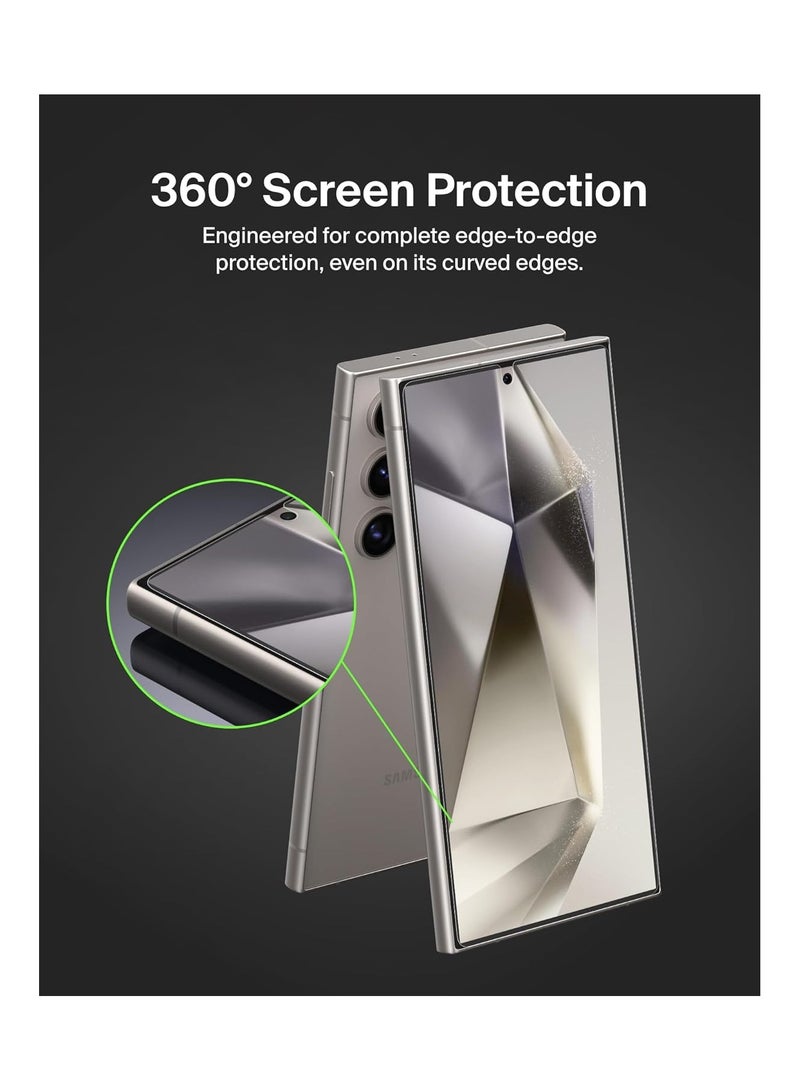 belkin ScreenForce InvisiGlass Treated Screen Protector for Samsung Galaxy S25 Ultra, Scratch-Resistant Impact Protection w/Included Easy Align Tray for Bubble-Free Application - Recycled Glass - Clear - Image 5