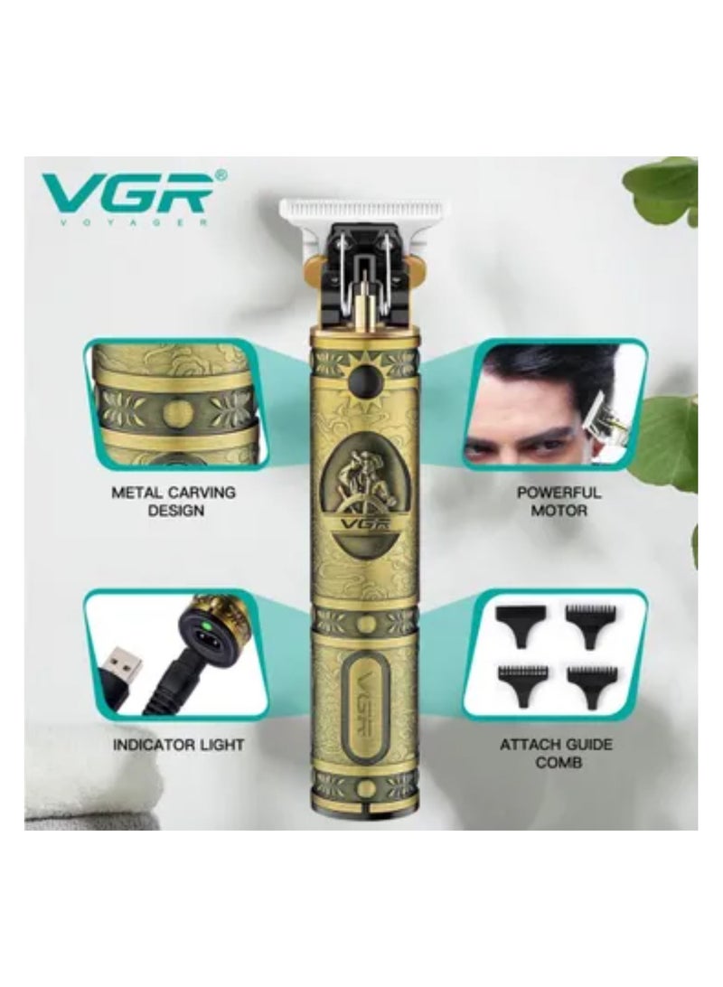 VGR Professional Rechargeable Hair Trimmer V-083 Gold - Image 4