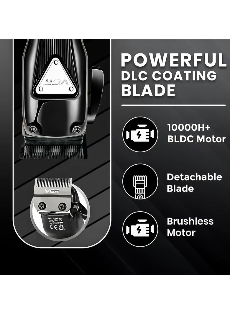 VGR V-137 Professional Cord/Cordless Hair Clipper for Men's Black - Image 4